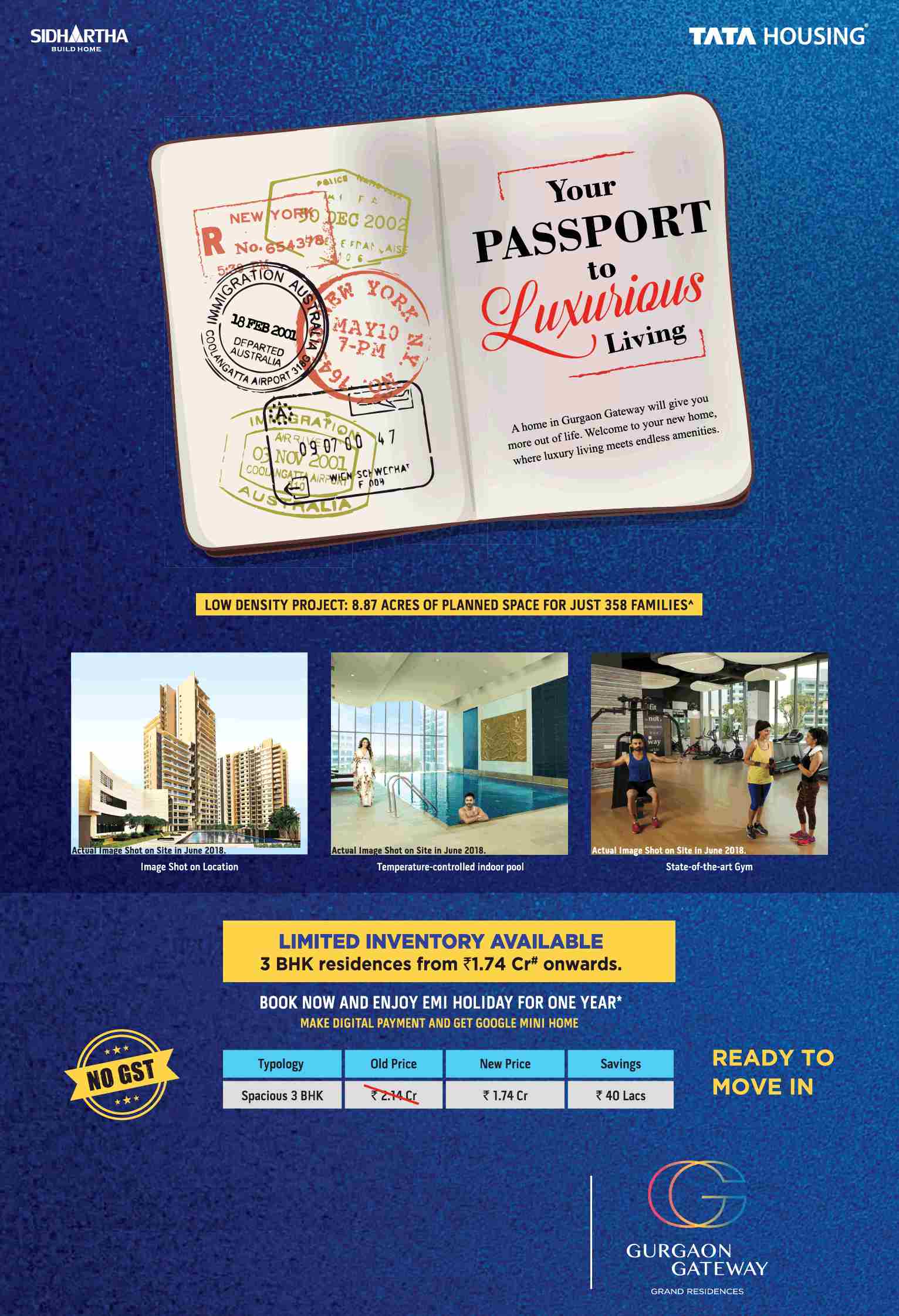 Book now and enjoy EMI holiday for 1 year at Tata Gurgaon Gateway in Sector 113, Gurgaon Update